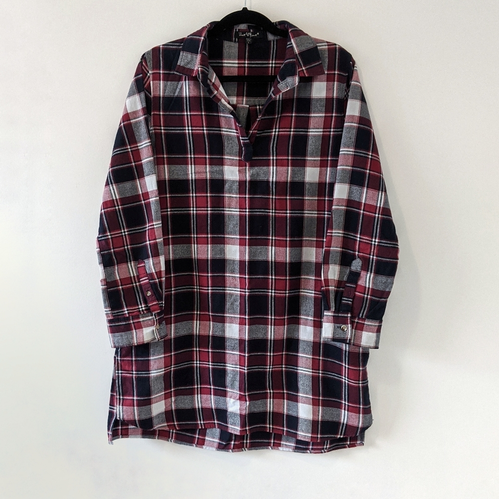 Plaid Shirt Dress with pockets by Velvet Hearts